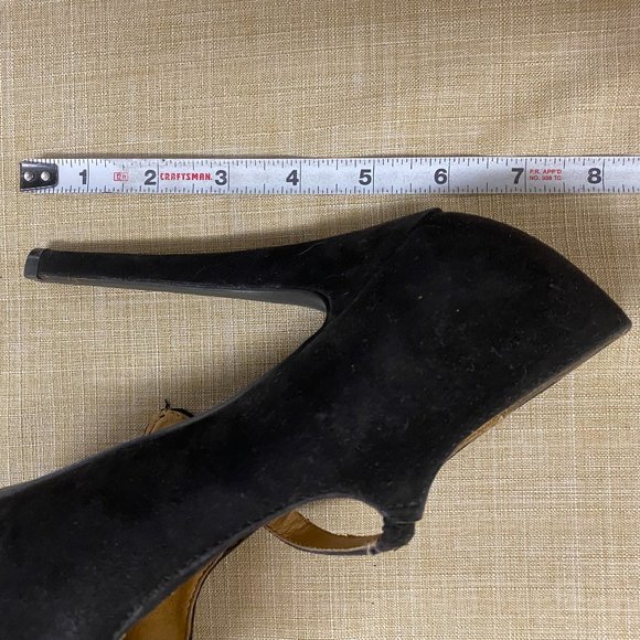 Faux Suede Bow Pin-Up Heels - Picture 7 of 7